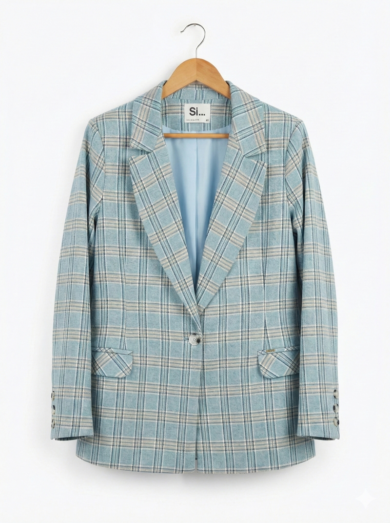 MARYNARKA AZALIA NIEBIESKA KRATKA - miniatura 4